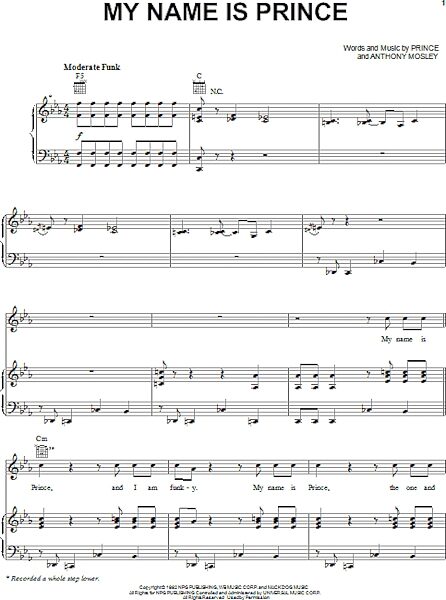 open zoom image for My Name Is Prince - Piano/Vocal/Guitar, New, Main