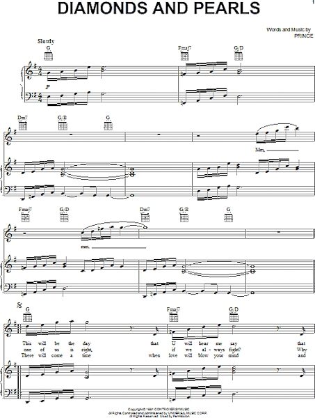 open zoom image for Diamonds And Pearls - Piano/Vocal/Guitar, New, Main