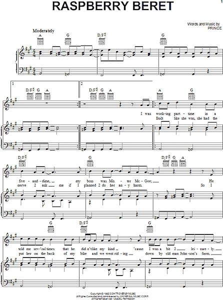 open zoom image for Raspberry Beret - Piano/Vocal/Guitar, New, Main
