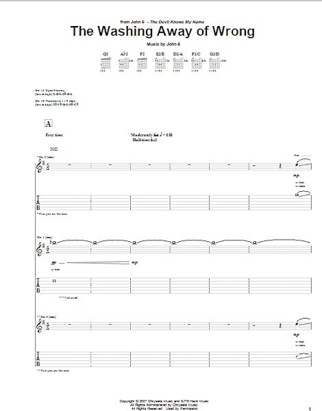 open zoom image for The Washing Away Of Wrong - Guitar TAB, New, Main