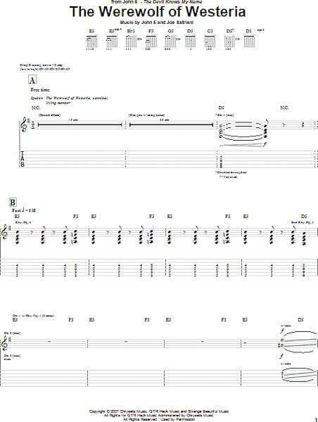 open zoom image for The Werewolf Of Westeria - Guitar TAB, New, Main