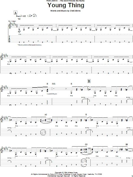 open zoom image for Young Thing - Guitar TAB, New, Main
