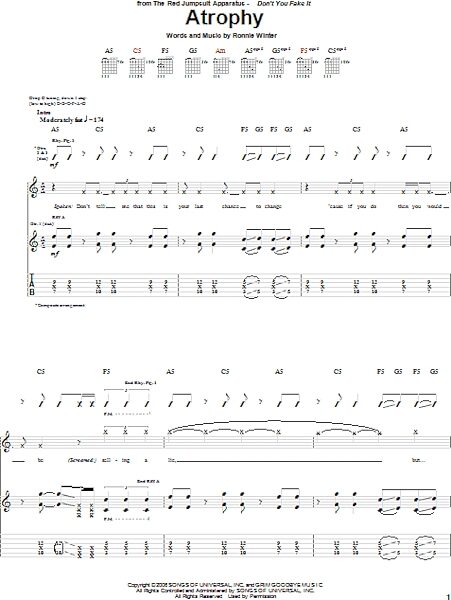 open zoom image for Atrophy - Guitar TAB, New, Main