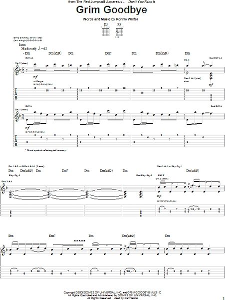 open zoom image for Grim Goodbye - Guitar TAB, New, Main