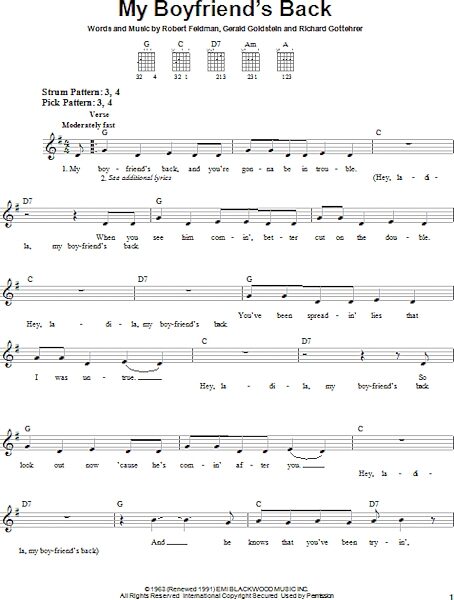 open zoom image for My Boyfriend's Back - Easy Guitar, New, Main