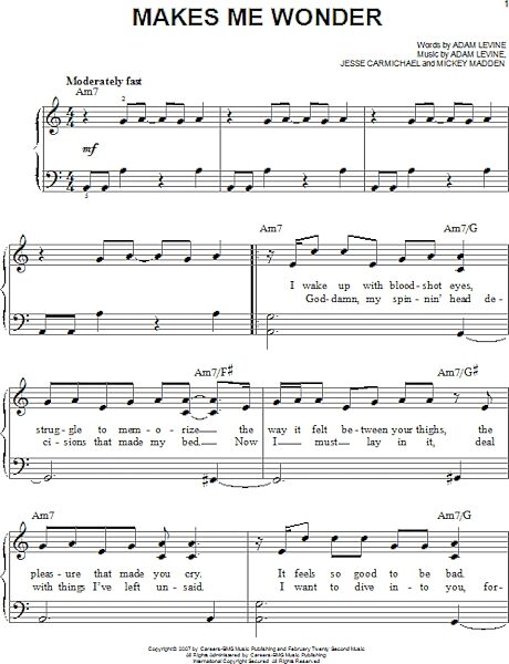 open zoom image for Makes Me Wonder - Easy Piano, New, Main
