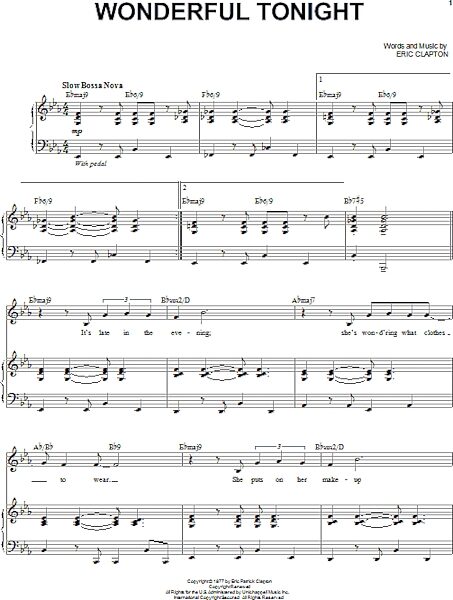 open zoom image for Wonderful Tonight - Piano Vocal, New, Main