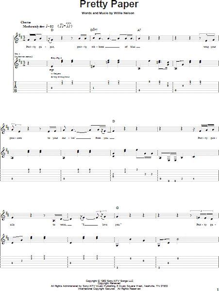 open zoom image for Pretty Paper - Guitar TAB, New, Main