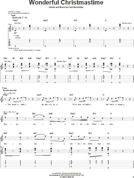open zoom image for Wonderful Christmastime - Guitar TAB, New, Main