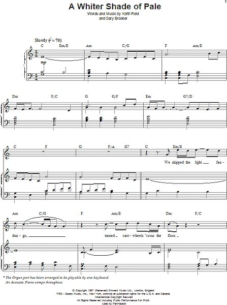 open zoom image for A Whiter Shade Of Pale - Piano Vocal, New, Main