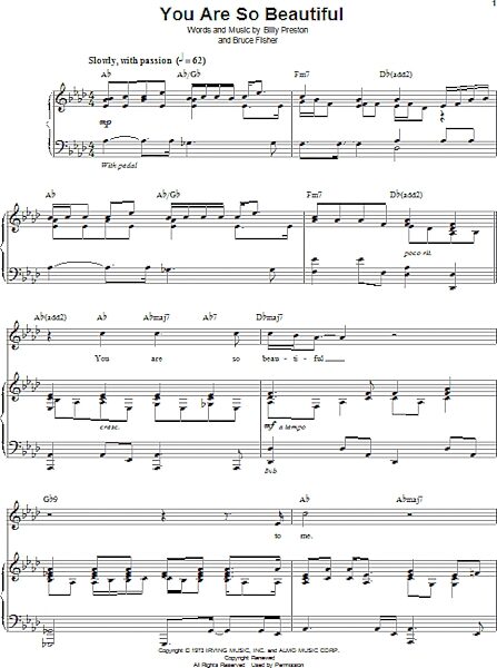 open zoom image for You Are So Beautiful - Piano Vocal, New, Main