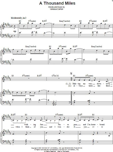 open zoom image for A Thousand Miles - Piano Vocal, New, Main