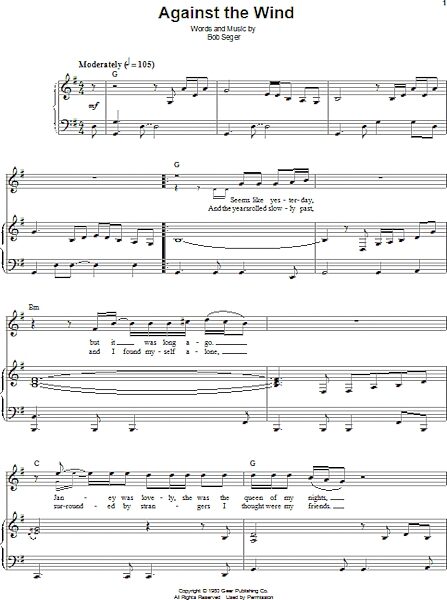 open zoom image for Against The Wind - Piano Vocal, New, Main