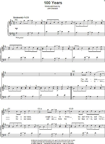 open zoom image for 100 Years - Piano Vocal, New, Main