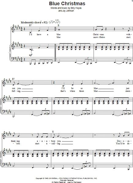 open zoom image for Blue Christmas - Piano Vocal, New, Main