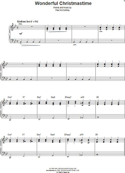 open zoom image for Wonderful Christmastime - Piano Vocal, New, Main