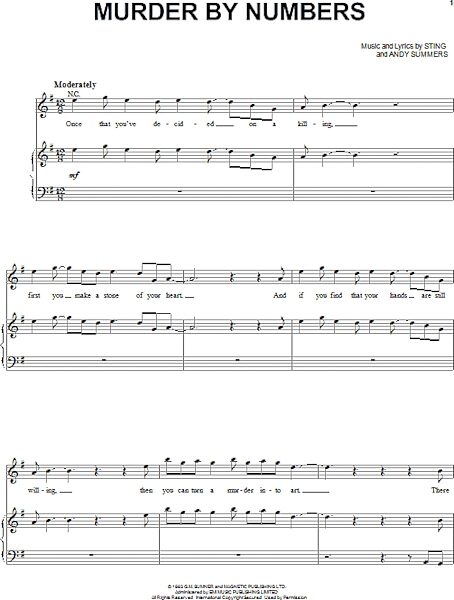open zoom image for Murder By Numbers - Piano/Vocal/Guitar, New, Main
