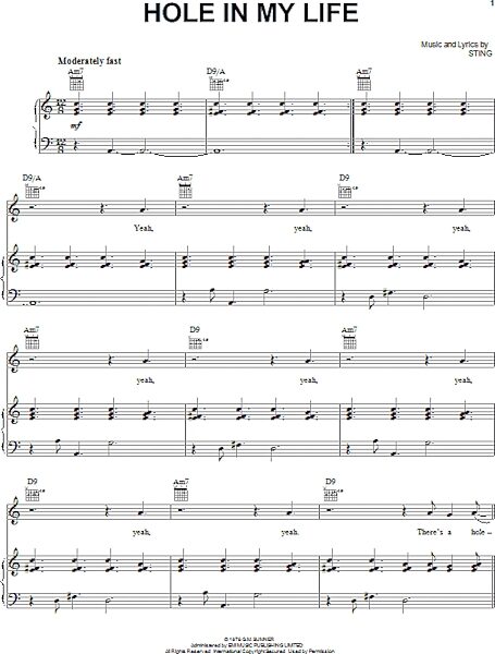 open zoom image for Hole In My Life - Piano/Vocal/Guitar, New, Main