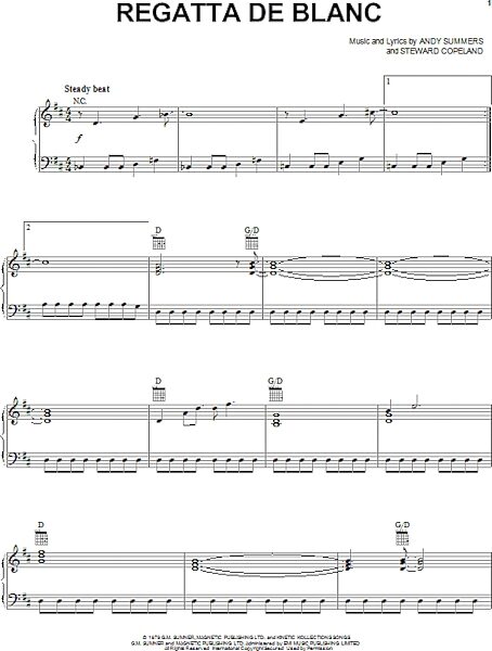 open zoom image for Regatta De Blanc - Piano/Vocal/Guitar, New, Main
