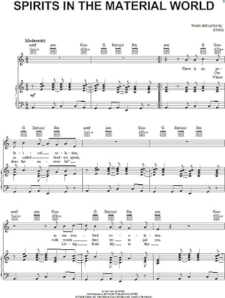 open zoom image for Spirits In The Material World - Piano/Vocal/Guitar, New, Main
