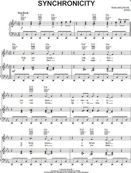 open zoom image for Synchronicity I - Piano/Vocal/Guitar, New, Main