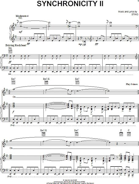 open zoom image for Synchronicity II - Piano/Vocal/Guitar, New, Main
