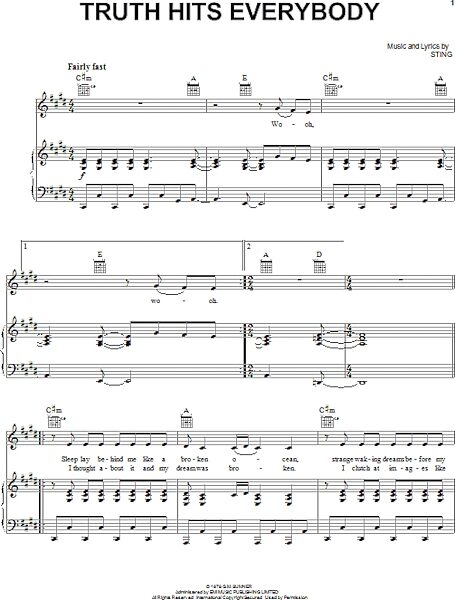 open zoom image for Truth Hits Everybody - Piano/Vocal/Guitar, New, Main