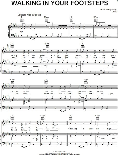 open zoom image for Walking In Your Footsteps - Piano/Vocal/Guitar, New, Main