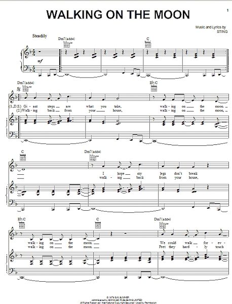 open zoom image for Walking On The Moon - Piano/Vocal/Guitar, New, Main