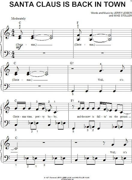 open zoom image for Santa Claus Is Back In Town - Big Note Piano, New, Main