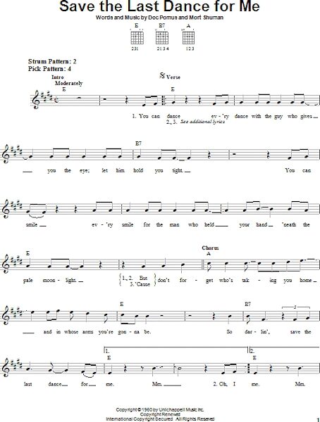open zoom image for Save The Last Dance For Me - Easy Guitar, New, Main