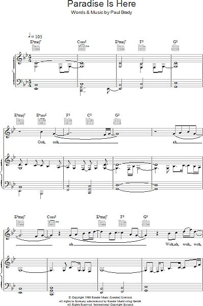 open zoom image for Paradise Is Here - Piano/Vocal/Guitar, New, Main