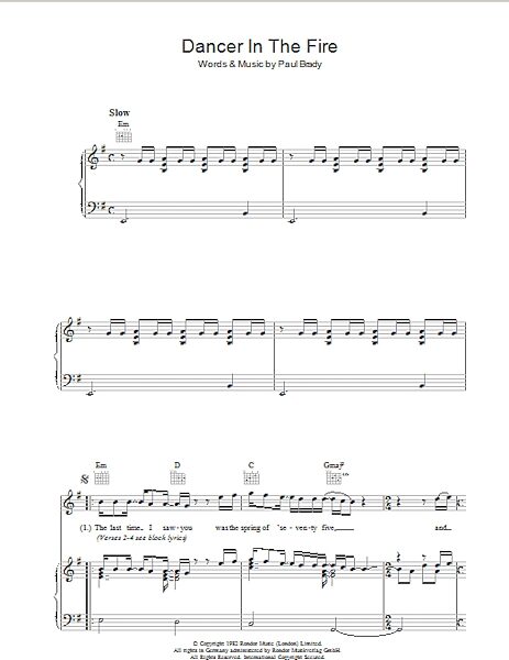 open zoom image for Dancer In The Fire - Piano/Vocal/Guitar, New, Main