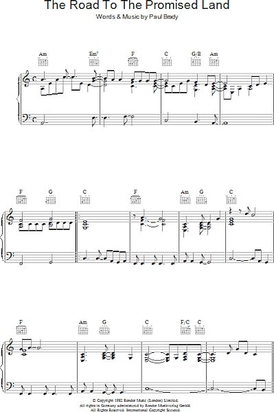 open zoom image for The Road To The Promised Land - Piano/Vocal/Guitar, New, Main