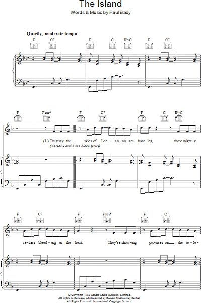 open zoom image for The Island - Piano/Vocal/Guitar, New, Main