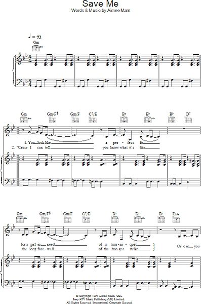 open zoom image for Save Me - Piano/Vocal/Guitar, New, Main