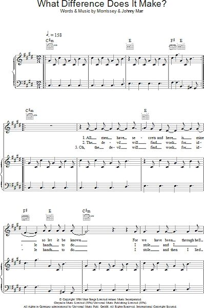 open zoom image for What Difference Does It Make? - Piano/Vocal/Guitar, New, Main