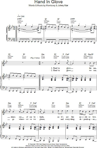 open zoom image for Hand In Glove - Piano/Vocal/Guitar, New, Main