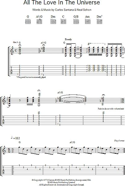 open zoom image for All The Love In The Universe - Guitar TAB, New, Main