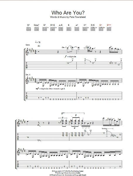 open zoom image for Who Are You? - Guitar TAB, New, Main