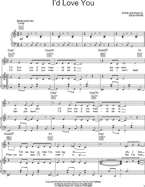 open zoom image for I'd Love You - Piano/Vocal/Guitar, New, Main