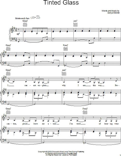 open zoom image for Tinted Glass - Piano/Vocal/Guitar, New, Main