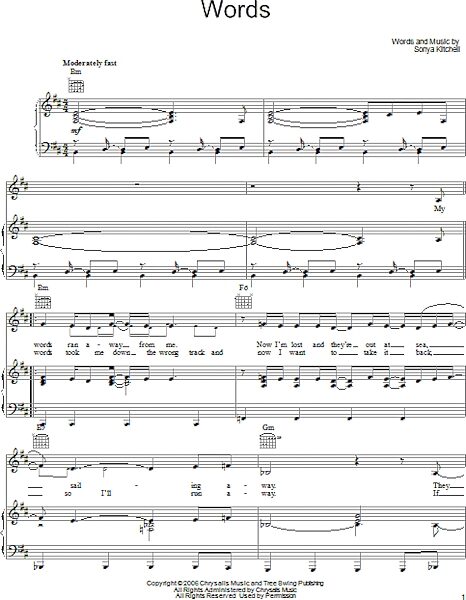 open zoom image for Words - Piano/Vocal/Guitar, New, Main