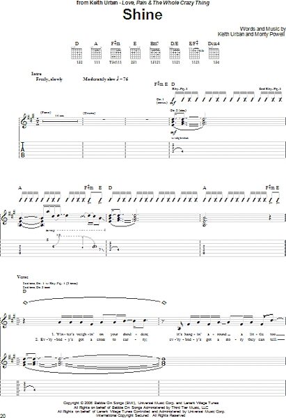 open zoom image for Shine - Guitar TAB, New, Main