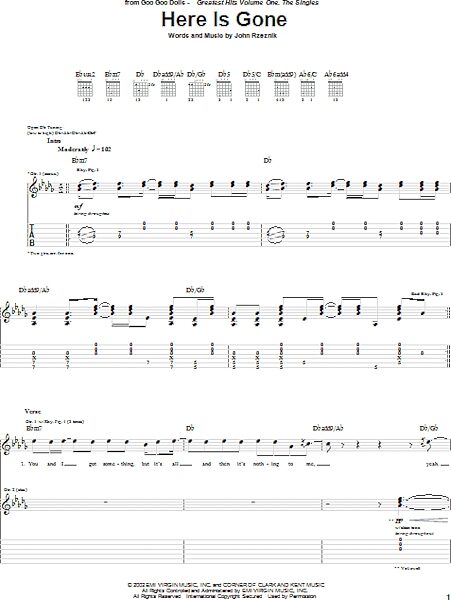 open zoom image for Here Is Gone - Guitar TAB, New, Main