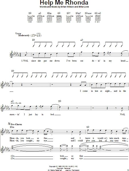 open zoom image for Help Me Rhonda - Easy Guitar, New, Main