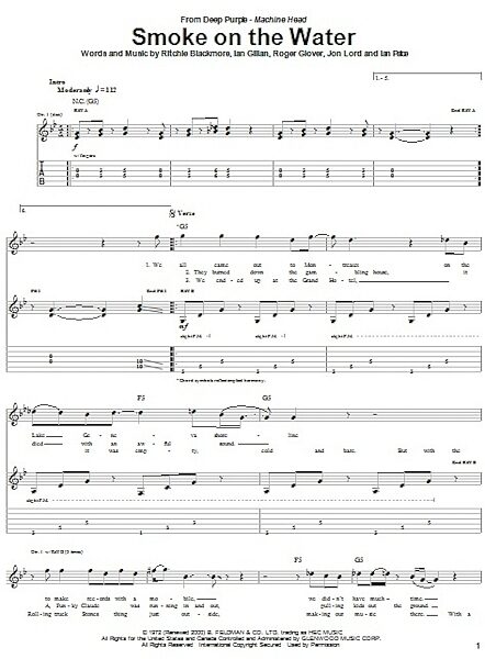 open zoom image for Smoke On The Water - Guitar TAB, New, Main