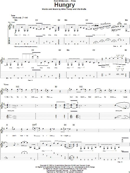 open zoom image for Hungry - Guitar TAB, New, Main