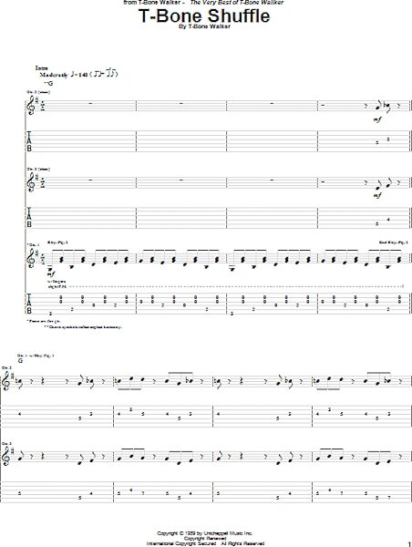 open zoom image for T-Bone Shuffle - Guitar TAB, New, Main