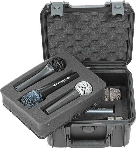 open zoom image for SKB 3i Waterproof Series Microphone Case, Fits 6 Microphones, 3I-0907-MC6, With Mics Both Layers Straight